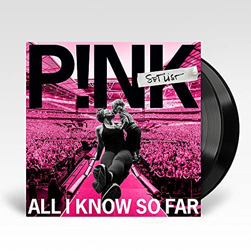 P!nk’s “All I Know So Far” vinyl record with concert imagery.