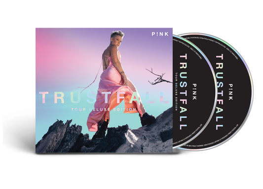 P!nk’s “Trustfall” Tour Deluxe Edition CD cover with artist portrait.