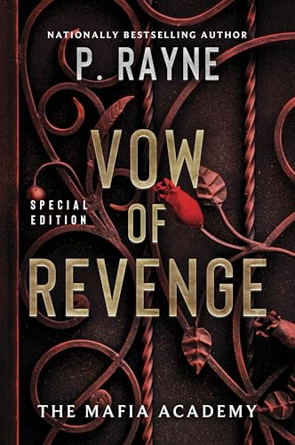 Book cover for Vow of Revenge by P. Rayne featuring red ornate metalwork.