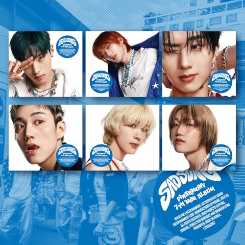 P1harmony “Sad Song” album cover featuring six members’ portraits.