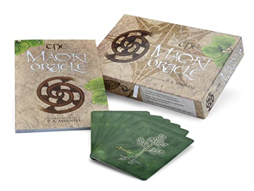 “The Māori Oracle” card deck and box with swirling koru designs.