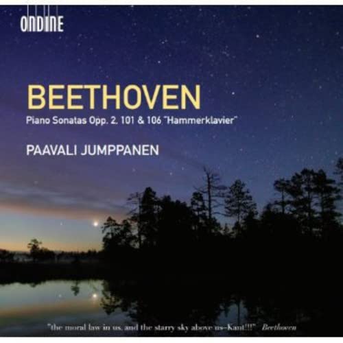 CD cover for Paavali Jumppanen’s Beethoven piano sonatas, starry night scene.