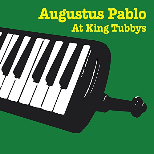 Album cover featuring a black melodica on a green background with yellow text.