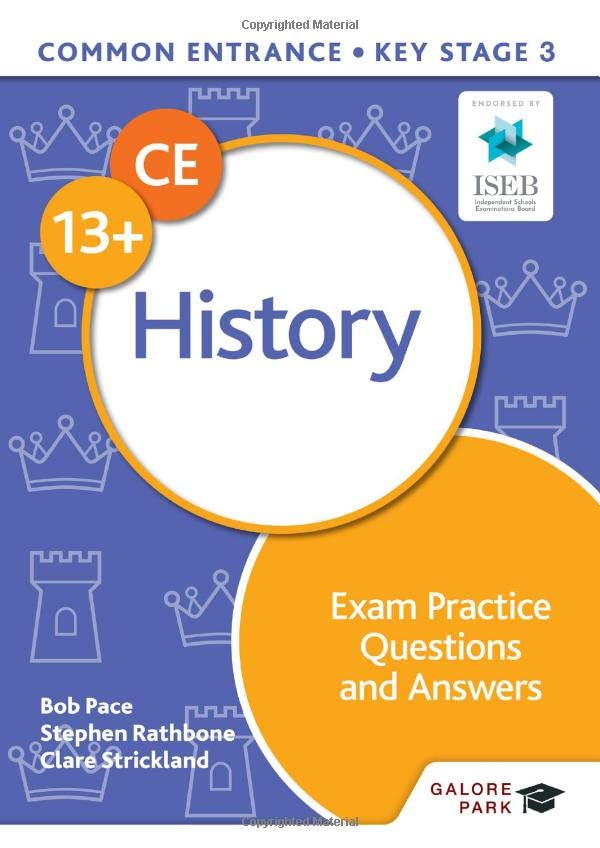 Cover of “Common Entrance 13+ History” exam practice questions and answers book.