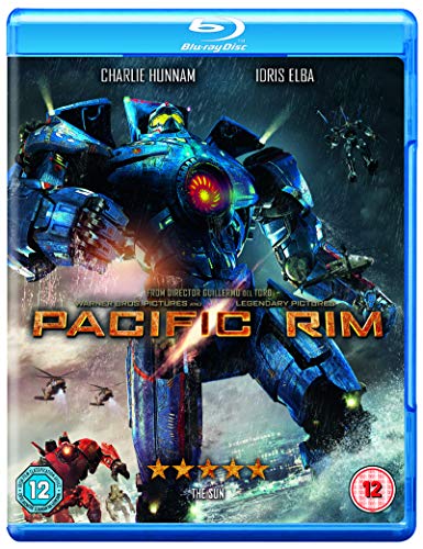 Blu-ray cover art featuring a giant blue robot fighting in a stormy ocean scene.