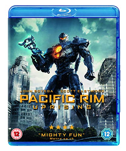 Pacific Rim Uprising Blu-ray case featuring giant robots in a city.