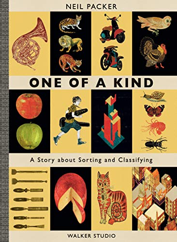 Book cover with colorful illustrations of objects and a boy with blocks.