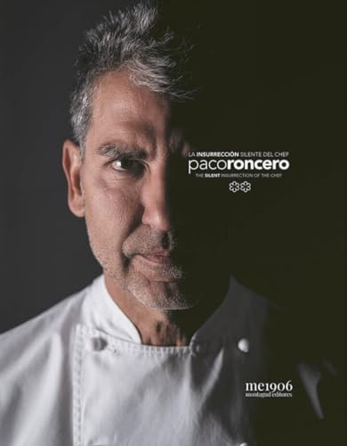 Close-up portrait of a chef with half his face in shadow, book cover.