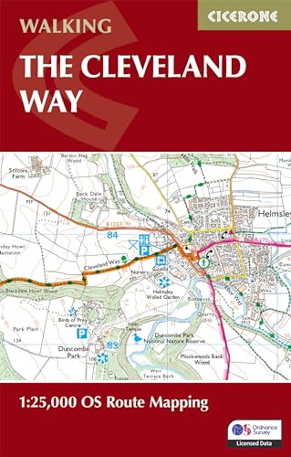 Map booklet cover for The Cleveland Way, showing detailed route mapping.