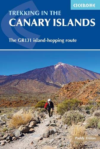 Book cover: Trekking in the Canary Islands, with a mountain backdrop.