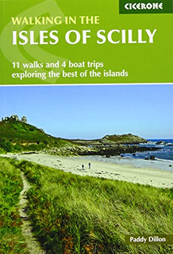 Book cover: “Walking in the Isles of Scilly” with coastal landscape.