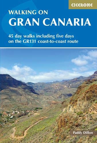 Book cover: "Walking on Gran Canaria" with a mountainous landscape.