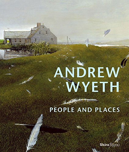 Book cover featuring an Andrew Wyeth painting of a house with feathers in grass.