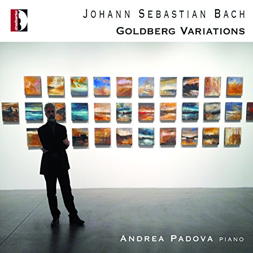 CD cover: Bach’s Goldberg Variations with artwork and pianist Andrea Padova.