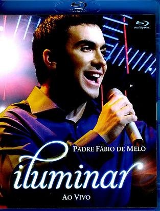Man holding a microphone, smiling, on a Blu-ray cover with "iluminar Ao Vivo" text.