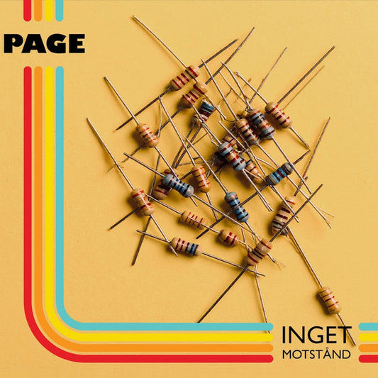 Album cover for "Inget Motstand" by Page, featuring resistors on yellow.