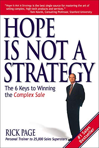 Book cover: "Hope Is Not a Strategy" with author Rick Page and portrait.