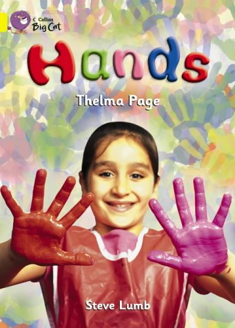 Book cover: "Hands" shows a girl with red and purple painted hands.