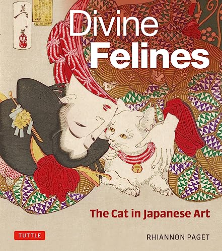 Book cover: "Divine Felines" featuring a woman with a white cat.