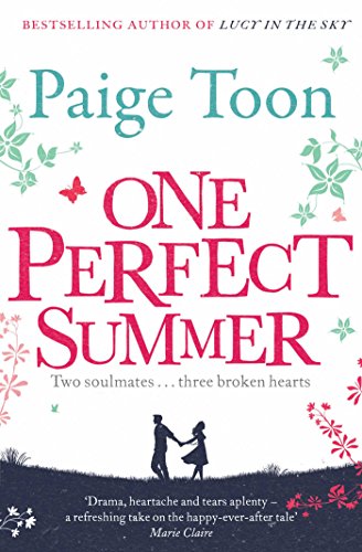 Book cover: "One Perfect Summer" with floral design and silhouetted figures.