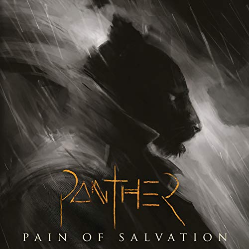 Black panther silhouette with glowing eyes, "Panther" in orange and "Pain of Salvation" below.