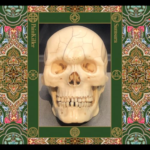 CD cover: a cracked human skull centered on ornate green and gold patterns.