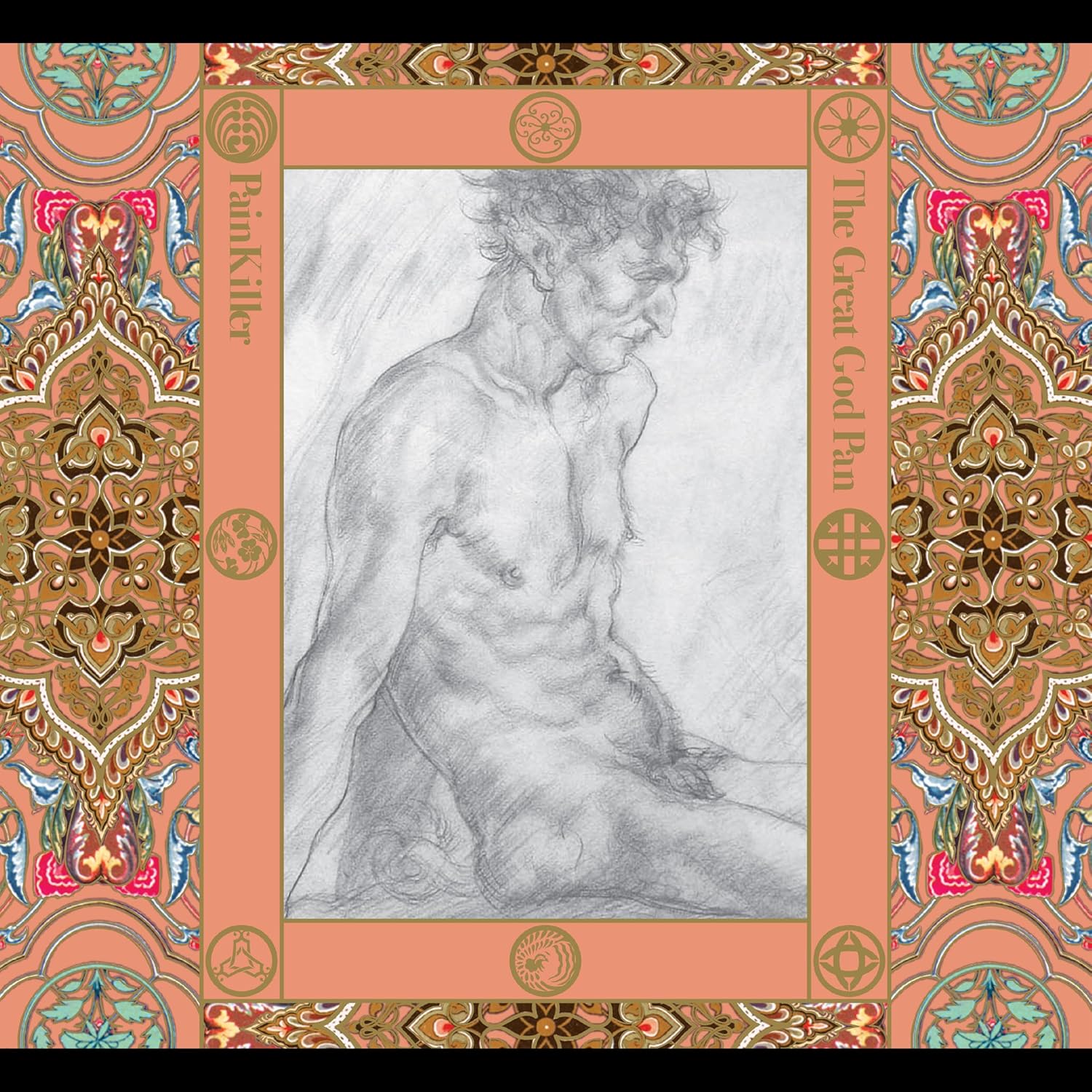 CD cover: sketch of a man with ornate, patterned border.