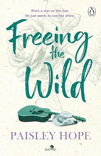 Book cover: "Freeing the Wild" with floral design, guitar, and hat.