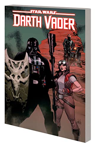 Darth Vader comic book cover featuring Vader, a woman, and a droid.