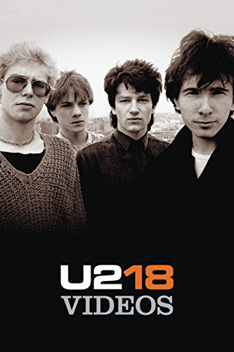 U218 music video cover featuring four young men, black and white tones.