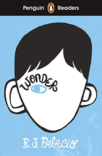 Book cover for "Wonder" featuring a stylized face with one visible eye.