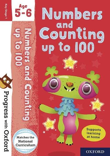 Red workbook cover with cartoon monster and title “Numbers and Counting up to 100”.