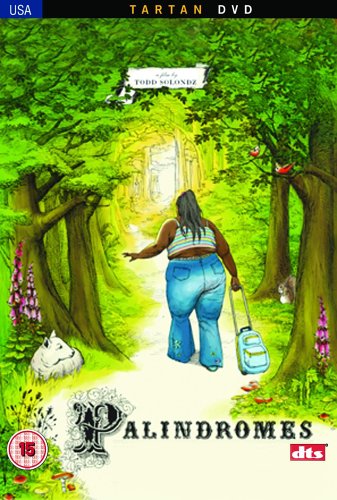 DVD cover for “Palindromes” featuring a woman walking into a bright forest.