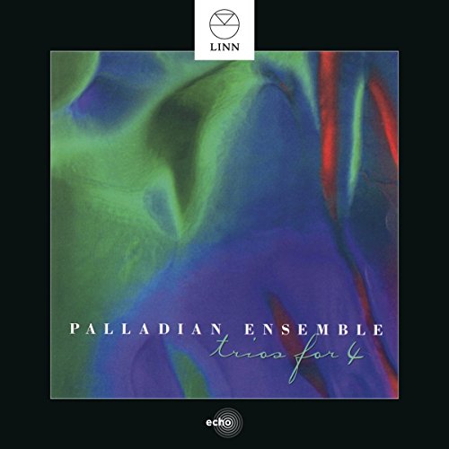 CD cover with abstract green and red swirls, white text: "Palladian Ensemble.