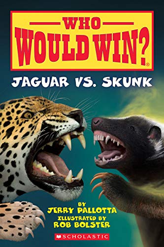 Book cover depicting a snarling jaguar face-to-face with a skunk.