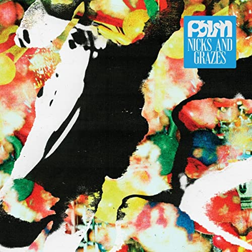 CD cover for Palm’s “Nicks and Grazes” with abstract, colorful paint strokes.