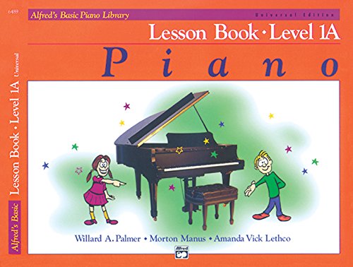 Cover of Alfred's Basic Piano Lesson Book Level 1A featuring a grand piano.