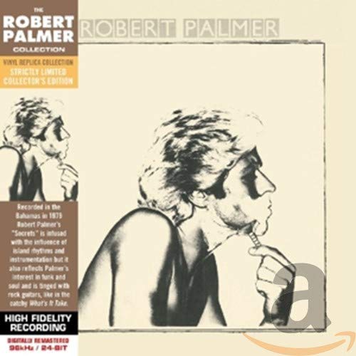 Robert Palmer “Secrets” CD cover: black and white portrait, side profile.