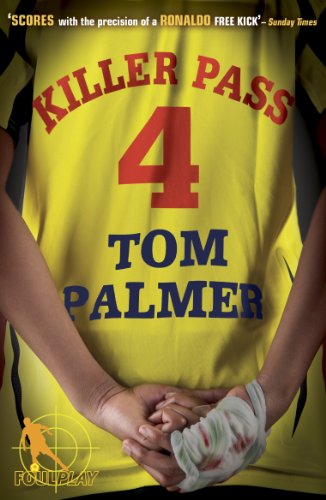 Book cover showing a yellow soccer jersey with the number 4 and bloodied hands.
