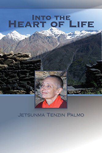 Book cover: mountains backdrop, portrait of Jetsunma Tenzin Palmo.