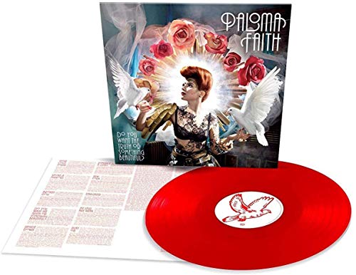 Paloma Faith vinyl record album cover, lyric sheet, and bright red vinyl disc.