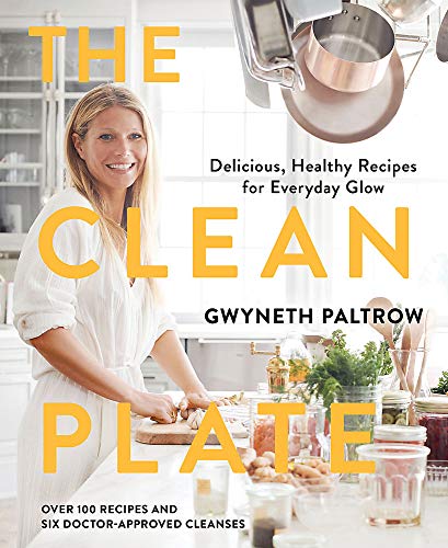 Cookbook cover featuring Gwyneth Paltrow and kitchen ingredients.
