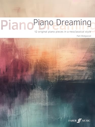 Sheet music cover, “Piano Dreaming,” with abstract watercolor background.