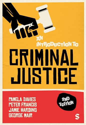 Book cover: "An Introduction to Criminal Justice," with a gavel and hand.