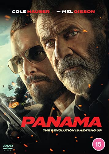 “Panama” DVD cover featuring Cole Hauser and Mel Gibson, with explosions.