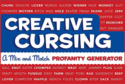 Book cover with “Creative Cursing” title and lists of offensive words.
