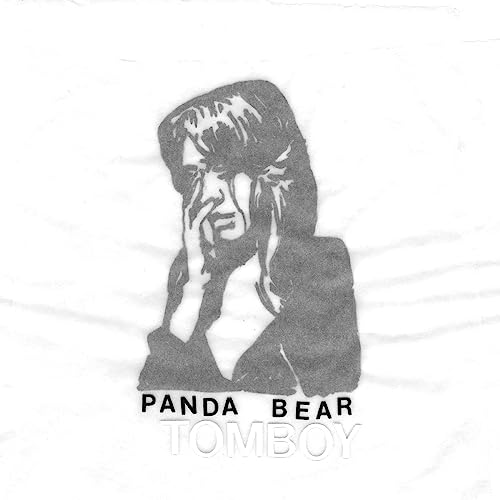Black and white album cover featuring a woman’s face and text “Panda Bear Tomboy”.