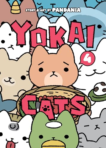 Cover of "Yokai Cats Vol. 4" comic, featuring cartoon cats and yokai.