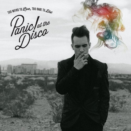 The image depicts a black-and-white album cover featuring a man smoking.