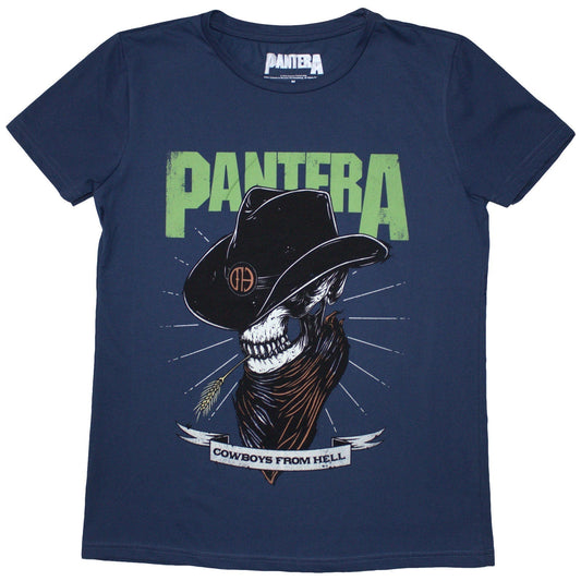 Medium-fit ladies t-shirt with a skeleton cowboy graphic print.